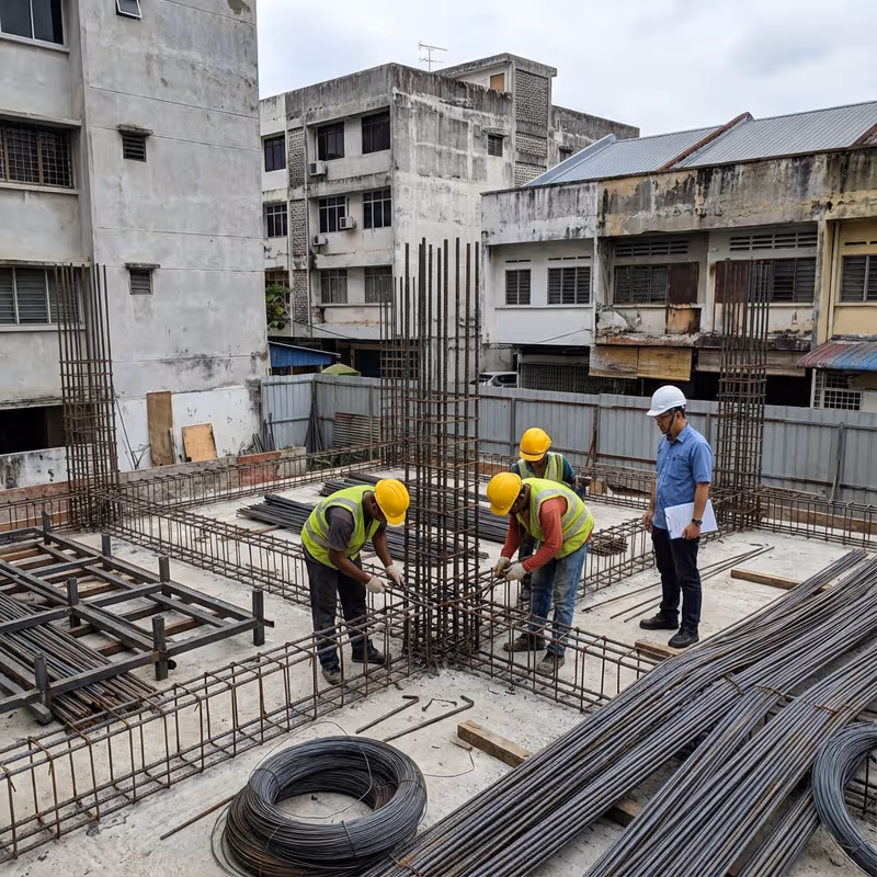 Concrete and structural steelwork